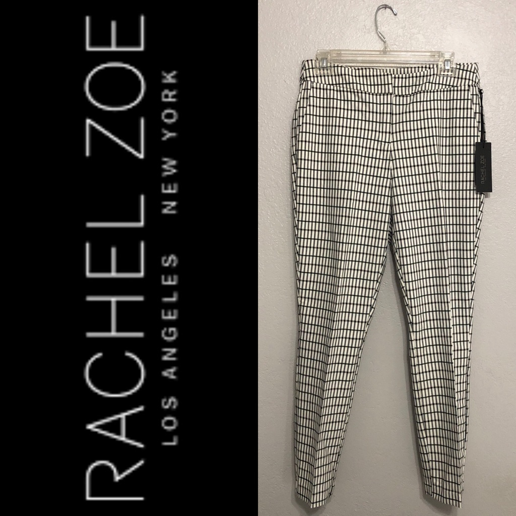 New Rachel Zoe Plaid Cigarette Leg Pant Size 8